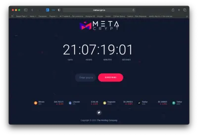Screenshot of future Metacrypt website. metacrypt.io